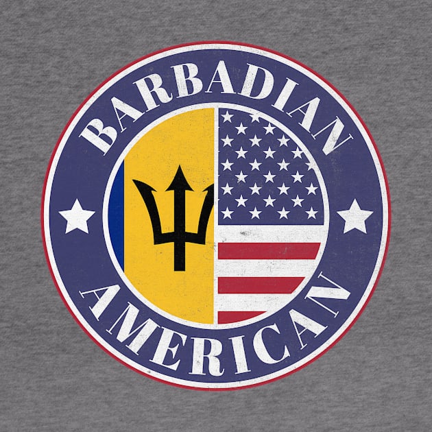 Proud Barbadian-American Badge - Barbados Flag by Yesteeyear